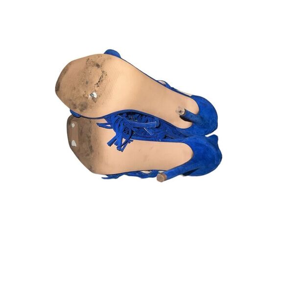 ✨Steve Madden Fringly Cobalt Blue Suede Sz 8 Heels✨ - Picture 11 of 13